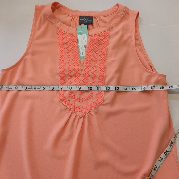 Market & Spruce Women's Jenson Embroidery Coral Blouse , NWT Stitch Fix Size M - Picture 4 of 5